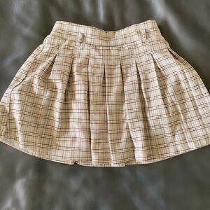 Girls Plaid Pleated Skirt